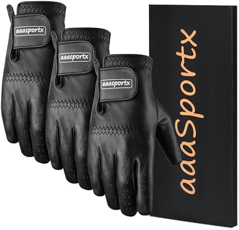 aaasportx Golf Gloves - 3 Pack for Men (Worn on Left/Right Hand)