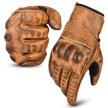 aaaSportx™ Unisex All-Weather Motorcycle Gloves - Leather - Touchscreen Compatible