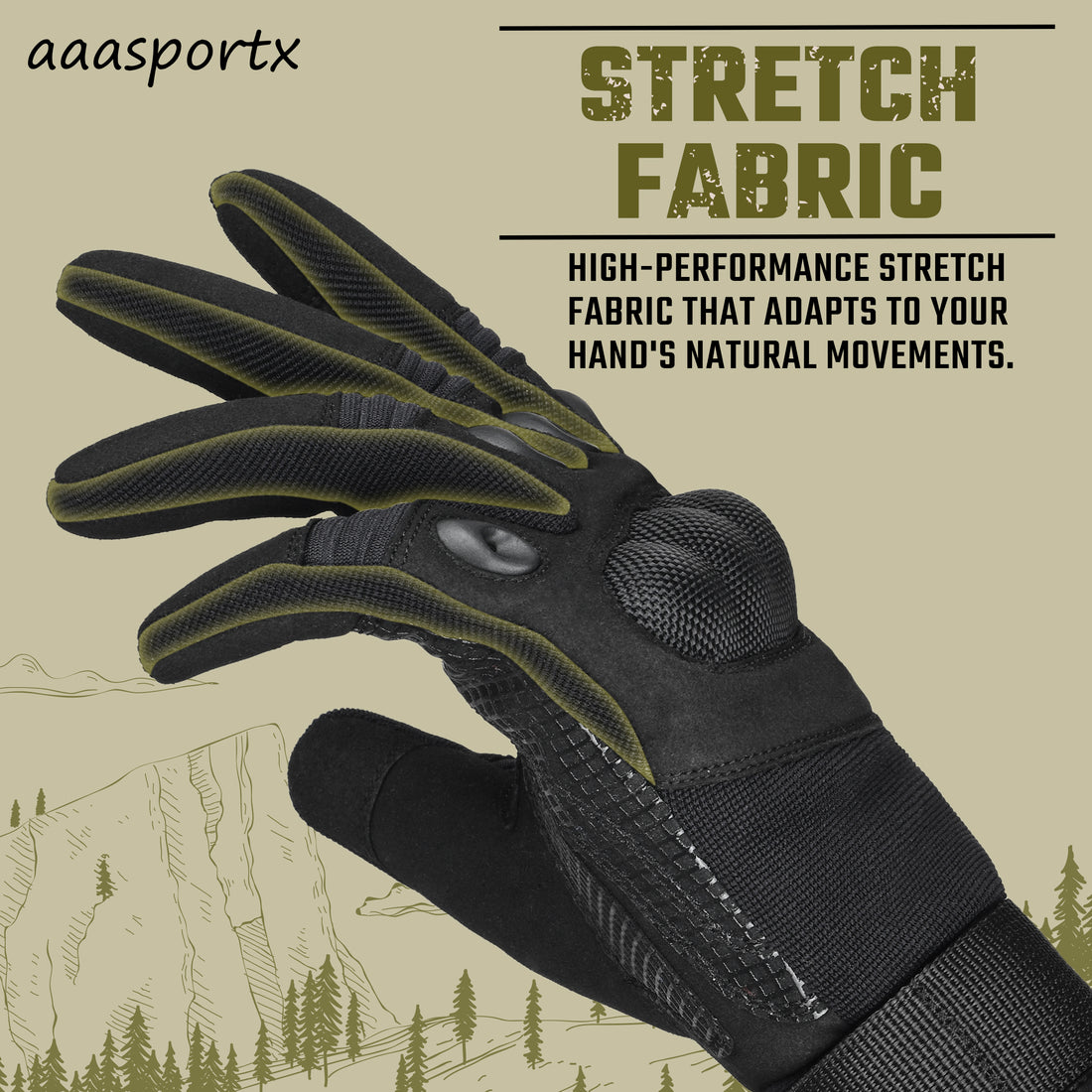 aaaSportx™ | Tactical Gloves with Hard Shield & Palm Pads for |Motorcycle |Airsoft |Paintball |Shooting |Hunting |Camping |Climbing